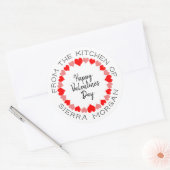 Sticker Rond Valentine Heart Wreath Kitchen Traitements Étiquet (Enveloppe)