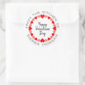 Sticker Rond Valentine Heart Wreath Kitchen Traitements Étiquet (Sac)