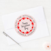 Sticker Rond Valentine Heart Wreath Kitchen Traitements Étiquet (Enveloppe)