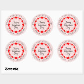 Sticker Rond Valentine Heart Wreath Kitchen Traitements Étiquet (Feuille)