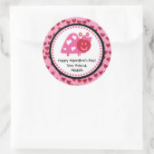Sticker Rond Valentine Ladybug Party Favoriser (Sac)