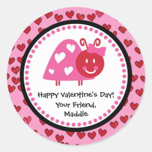 Sticker Rond Valentine Ladybug Party Favoriser
