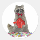 Sticker Rond Valentine Raccoon Bandit (Devant)
