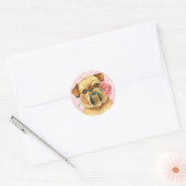 Sticker Rond Valentine Rose Bruxelles Griffon (Enveloppe)