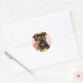 Sticker Rond Valentine Rose GSD (Enveloppe)