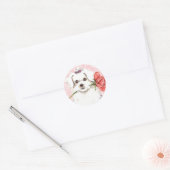 Sticker Rond Valentine Rose maltais (Enveloppe)