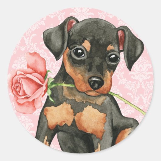 Sticker Rond Valentine Rose Min Pin (Devant)