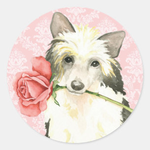 Sticker Rond Valentine Rose Powderpuff