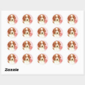 Sticker Rond Valentine Rose Welshie (Feuille)