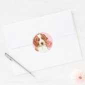 Sticker Rond Valentine Rose Welshie (Enveloppe)