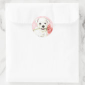 Sticker Rond Valentine Rose Westie (Sac)