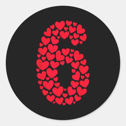 Sticker Rond Valentine’s Day 67 Filled With Heart Funny Six Sev (Devant)