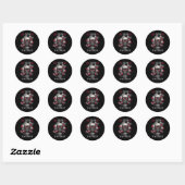 Sticker Rond Valentine Skull Gas Mask Love Romance  (Feuille)
