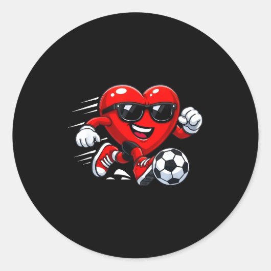 Sticker Rond Valentine Soccer Heart Drip Srt Love Valentines Da (Devant)