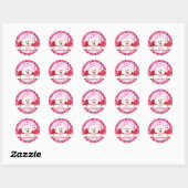 Sticker Rond Valentines - Bichon Frise - Lilly (Feuille)