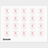 Sticker Rond Valentines Day Coeurs rose et rouge (Feuille)