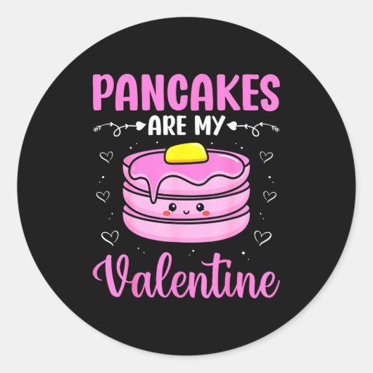 Sticker Rond Valentine's Day Couple - Pancakes Are My Valentine (Devant)