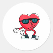 Sticker Rond Valentines Day Dancing Heart (Devant)