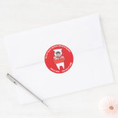 Sticker Rond Valentine's Day Dog Heart (Enveloppe)