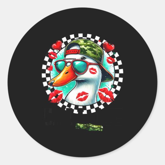 Sticker Rond Valentine's Day Duck Hunting Camo Call Me Toddler  (Devant)