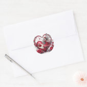 Sticker Rond Valentine's Day Fairy Heart Red White (Enveloppe)