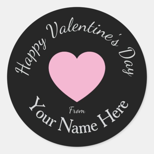 Sticker Rond Valentines Day From Your Name Here Custom Graphics (Devant)