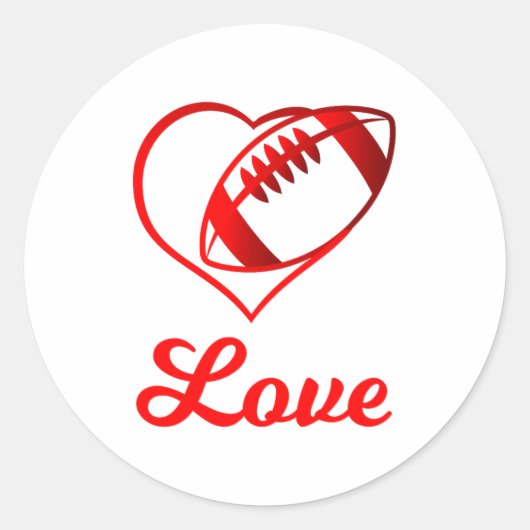 Sticker Rond Valentines Day Gift For Football Lovers  (Devant)