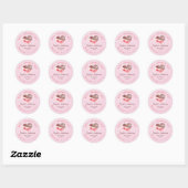 Sticker Rond Valentine's Day Heart Chocolate Pink Kraft (Feuille)