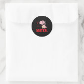 Sticker Rond Valentines Day Matching Soulmates Mates Dino Coupl (Sac)