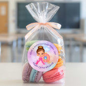 Sticker Rond Valentine's Day Modern Gift with Cute Princess