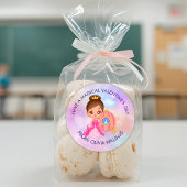 Sticker Rond Valentine's Day Modern Gift with Cute Princess