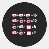 Sticker Rond Valentines Day Order Of Operations Valentines Math (Devant)