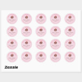 Sticker Rond Valentine's Day Pink Kraft Heart Chocolate Cake (Feuille)