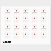 Sticker Rond Valentine's Day Pink Red Heart Chocolate Cake Cute (Feuille)