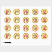 Sticker Rond Valentines Day Popcorn Faveurs Traiter les sacs du (Feuille)