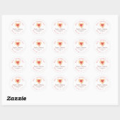 Sticker Rond Valentine's Day Red Heart Cookie Bakery Cute (Feuille)