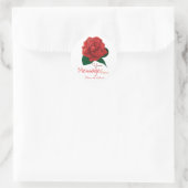 Sticker Rond Valentine's day Red rose personnalisé texte autoco (Sac)