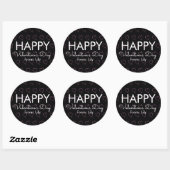 Sticker Rond Valentines Day Scribble Hearts rose noir (Feuille)