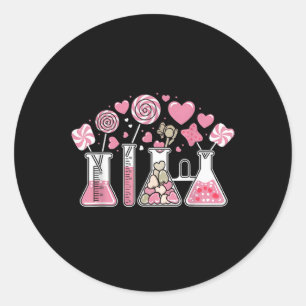 Sticker Rond Valentines du laboratoire de cardiologie du tube d