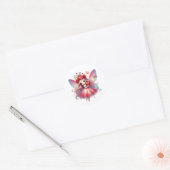 Sticker Rond Valentines Fée adorable (Enveloppe)