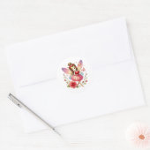 Sticker Rond Valentines Fée adorable (Enveloppe)