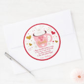 Sticker Rond Valentine's Hot Chocolate Bomb Rose Gold Heart (Enveloppe)
