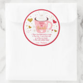 Sticker Rond Valentine's Hot Chocolate Bomb Rose Gold Heart (Sac)