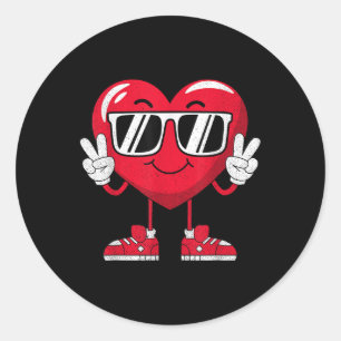 Sticker Rond Valentines Jour Amour Coeur Paix Amusants Garçons