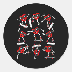 Sticker Rond Valentines Jour Coeur équitation Skateboards Gares