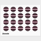 Sticker Rond Valentines Jour Coeurs Fleurs Motif (Feuille)