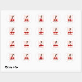 Sticker Rond Valentines Red Nk Izable Photo  (Feuille)