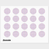 Sticker Rond Valentines violet main tiré Motif arc-en-ciel (Feuille)