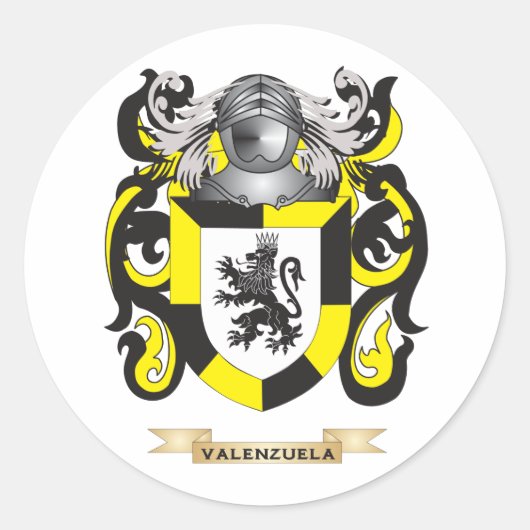 Sticker Rond Valenzuela Family Crest (Armoiries) (Devant)