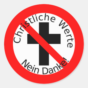 Sticker Rond Valeurs chrétiennes — Non merci !